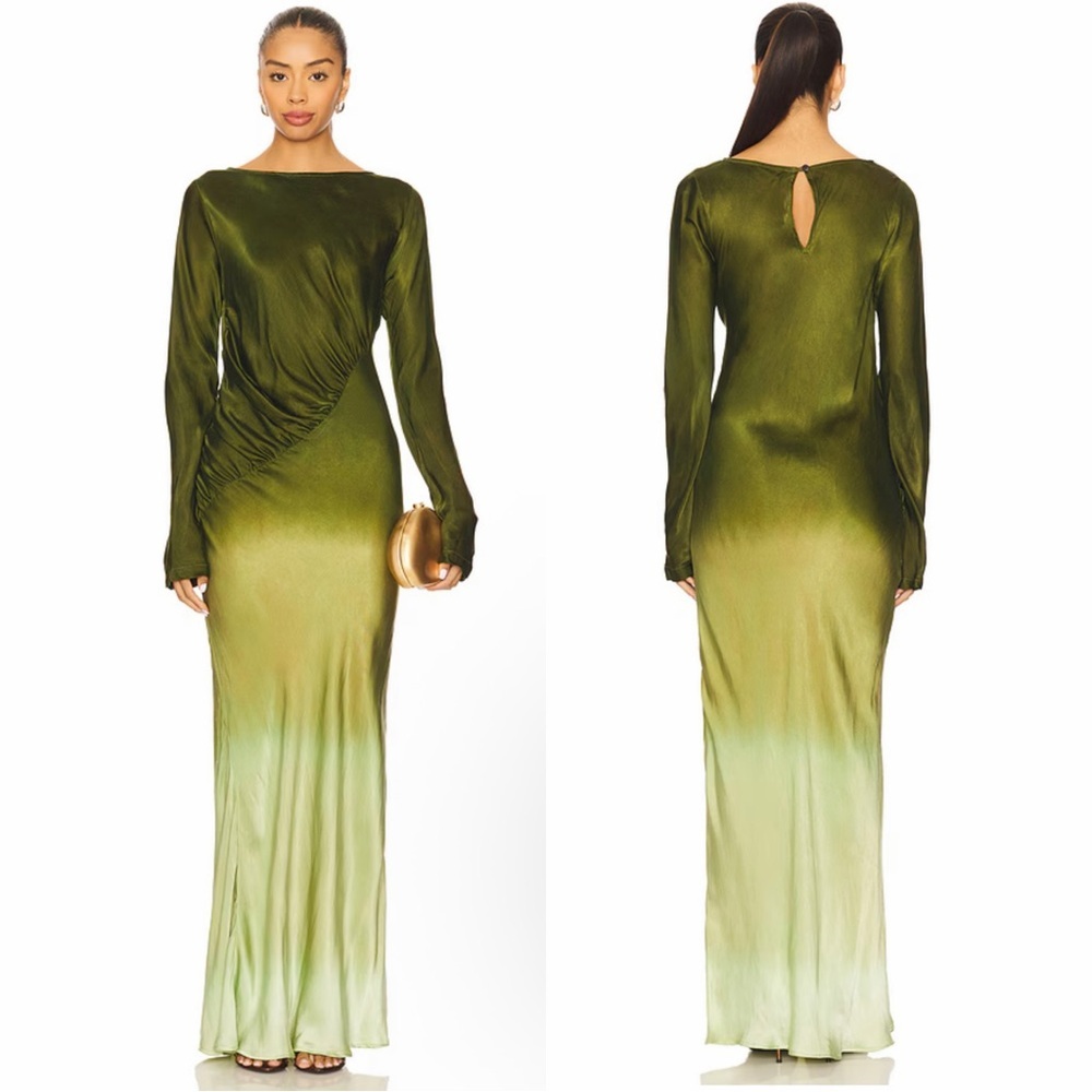SWF Fluid Drape Maxi Dress in Olive Merage